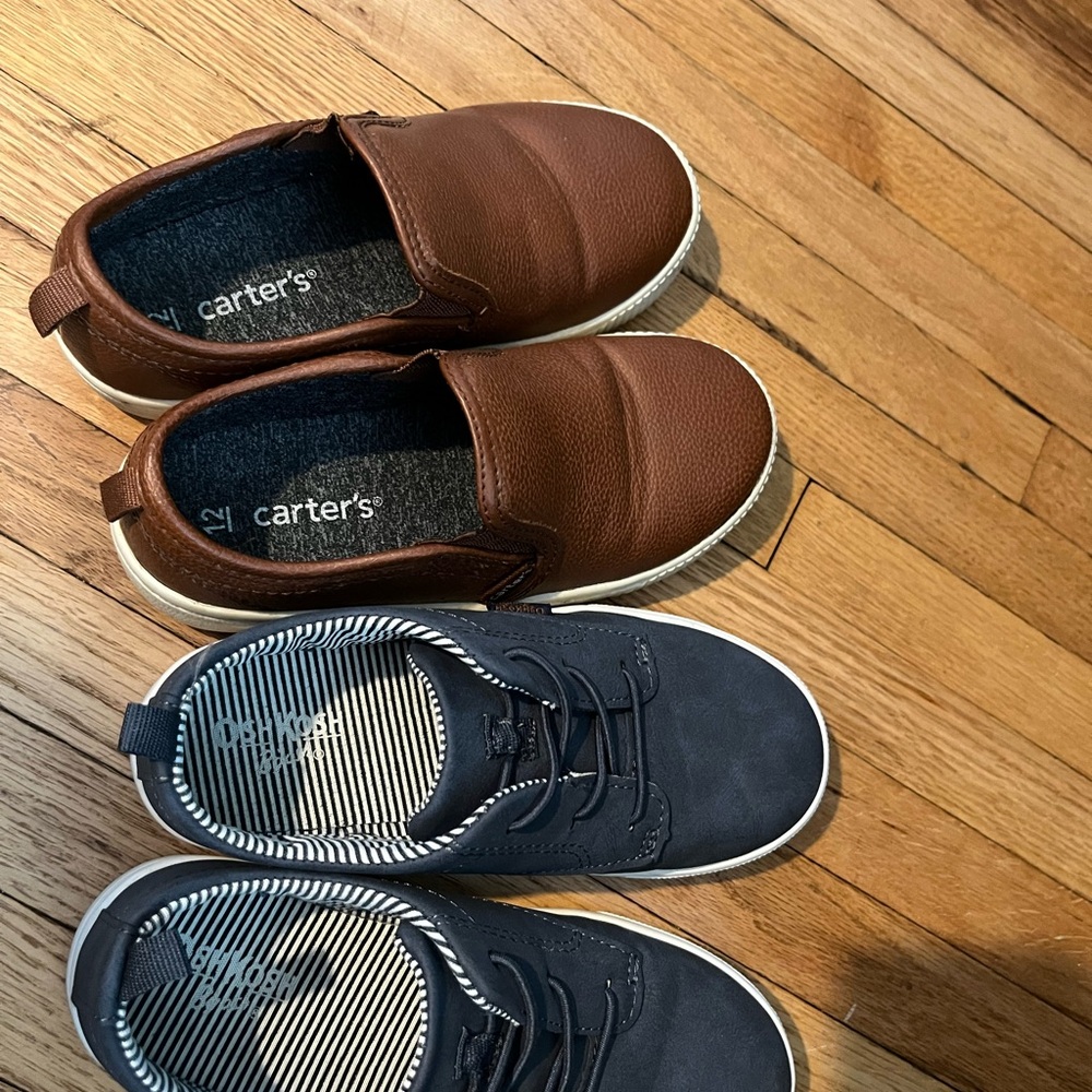 2 pairs boys shoes, size 12, OshKosh B'gosh & Carter’s